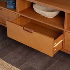 Cara 3 Drawer Mid-Century Modern 3 Drawer TV Stand For TVs Up To 80" - Saracina Home -Dream Home Shop GUEST 8201f05f 5099 4fe4 a629 d34231b717fb