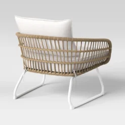 Southport Outdoor Patio Chair With Metal Legs, Club Chair Natural/White - Opalhouse™ -Dream Home Shop GUEST 85f574ff c7e7 4d01 b943 e6500f46c5aa