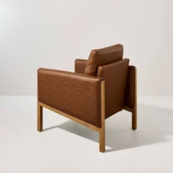 Faux Leather Upholstered Accent Arm Chair - Cognac - Hearth & Hand™ With Magnolia -Dream Home Shop GUEST 8dd6e260 8922 4383 a370 058b5ae59a93