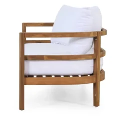 2pc Ellendale Outdoor Acacia Wood Loveseat & Coffee Table Teak/White - Christopher Knight Home -Dream Home Shop GUEST 90fab791 eb91 4f7c 96f5 062b1068f389