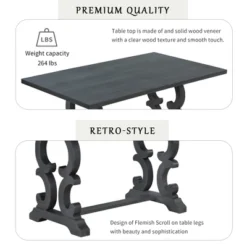 6 PCS Retro Dining Set With Unique-designed Table And Upholstered Chair-ModernLuxe -Dream Home Shop GUEST 92a39d7a d42d 44b6 af94 926854eed90a