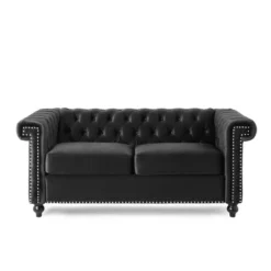 Brinkhaven Modern Glam Tufted Velvet Loveseat With Nailhead Trim - Christopher Knight Home -Dream Home Shop GUEST 931465da fe47 42fe 9be8 4ce9dca19648
