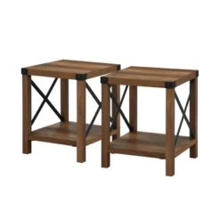 Set Of 2 Sophie Rustic Farmhouse X Frame Side Tables - Saracina Home -Dream Home Shop GUEST 94f15c68 b382 4925 90f4 ac7532c4c41e
