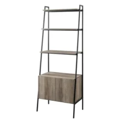 72" Open Shelf And Closed Storage Cabinet Ladder Bookcase - Saracina Home -Dream Home Shop GUEST 95647392 bcf6 4609 85d2 67f249b2f3ff