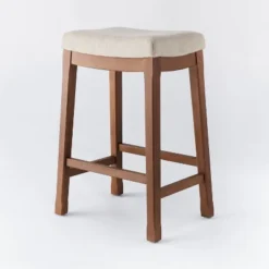 Candor Wood And Upholstered Saddle Counter Height Barstool - Threshold™ -Dream Home Shop GUEST 9752c844 5eab 4428 9bc4 84b07e39c310