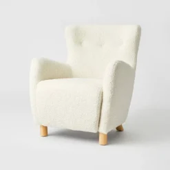 Kessler Wingback Faux Sherling Accent Chair Cream - Threshold™ Designed With Studio McGee -Dream Home Shop GUEST a09f34e6 88c9 4d02 ba31 f262090269f8