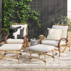 2pc Sculptured Statement Patio Chair & Ottoman - Opalhouseā¢