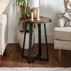 Wrightson Urban Industrial Faux Wrap Leg Round Side Table - Saracina Home 17 Wrightson Urban Industrial Faux Wrap Leg Round Side Table - Saracina Home -Dream Home Shop GUEST a1776d41 205b 40e5 9e7e fbd37a7831f8