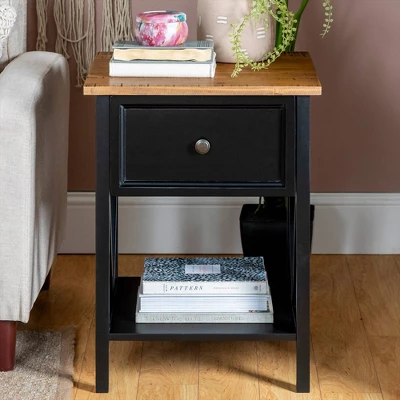 Set Of 2 Farmhouse Single Drawer V Frame Nightstands - Saracina Home 3 Set Of 2 Farmhouse Single Drawer V Frame Nightstands - Saracina Home