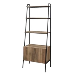 72" Open Shelf And Closed Storage Cabinet Ladder Bookcase - Saracina Home -Dream Home Shop GUEST a549211b d335 42ba adc5 7d826ec271f5