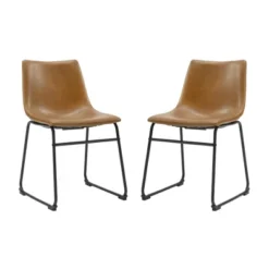 Set Of 2 Laslo Modern Upholstered Faux Leather Dining Chairs - Saracina Home -Dream Home Shop GUEST a575f745 32e2 4880 af78 c97be1dbada8