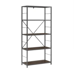63" 4 Shelf Industrial Transitional Tall Bookshelf - Saracina Home -Dream Home Shop GUEST ab82027f f17b 4ed3 b4bd 3cb00f9141d7