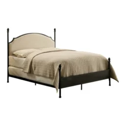 Geraldine Upholstered Headboard Poster Panel Bed Powder Coated Gun Metal - HOMES: Inside + Out -Dream Home Shop GUEST abf61064 8b97 4a66 a90a e65612d4e539