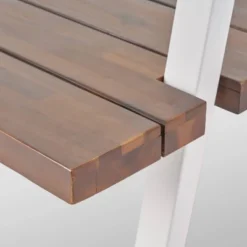 Huckleberry Rectangle Acacia Wood Patio Dining Table With Iron Plant Hanger Dark Brown/White - Christopher Knight Home -Dream Home Shop GUEST af676181 7153 4cb0 a368 3583d1a998d0