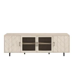 Vik Modern Boho 4 Door Herringbone TV Stand For TVs Up To 80" - Saracina Home -Dream Home Shop GUEST b08db226 d2f4 4b00 92c0 9188cbaee310