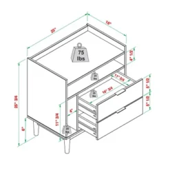 2pk Mid-Century Modern Solid Wood 2 Drawer Storage Nightstands - Saracina Home -Dream Home Shop GUEST b4a44f9f b4b8 4593 b2f1 f1a651c0f8e1