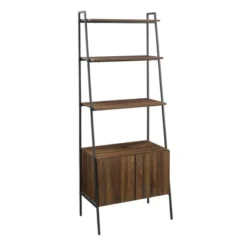 72" Open Shelf And Closed Storage Cabinet Ladder Bookcase - Saracina Home -Dream Home Shop GUEST b4c9708c 2fe3 4654 9c06 b27773a6d3bc