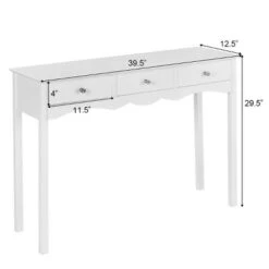 Costway Console Table Hall Table Side Table Desk Accent Table 3 Drawers Entryway White -Dream Home Shop GUEST b544da82 60f3 444c b5e9 c9af0d1179f6