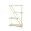 Kokesh Modern Glam Tempered Glass 3 Shelf Asymmetrical Bookcase Gold - Christopher Knight Home -Dream Home Shop GUEST b6edcb18 234e 4d42 bf70 c072317c943f