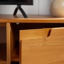 Solid Wood Mid-Century Modern TV Stand For TVs Up To 80" - Saracina Home -Dream Home Shop GUEST b78e54f7 947a 4b3c 9e8b b3b9f13c7373