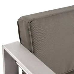 Cape Coral 5pc Aluminum And MGO Seating Set With Fire Table Khaki/Light Gray - Christopher Knight Home -Dream Home Shop GUEST b832f58a af91 41b0 b138 f727a629a595