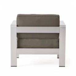 Cape Coral 5pc Aluminum And MGO Seating Set With Fire Table Khaki/Light Gray - Christopher Knight Home -Dream Home Shop GUEST b908a776 4abb 4bd1 89db 5105e80f5498