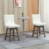 HOMCOM Bar Stools Set Of 2, Swivel Bar Chairs, 25.5" High Fabric Tufted Breakfast Barstools For Kitchen Counter, Cream White 2 HOMCOM Bar Stools Set Of 2, Swivel Bar Chairs, 25.5" High Fabric Tufted Breakfast Barstools For Kitchen Counter, Cream White -Dream Home Shop GUEST bed2c6ca a45c 4890 8102 49c5703e4267