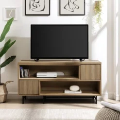 Modern Reeded Door Extendable TV Stand For TVs Up To 50" - Saracina Home 18 Modern Reeded Door Extendable TV Stand For TVs Up To 50" - Saracina Home -Dream Home Shop GUEST bf94a3de 05cc 4e30 8008 521b3ccde76b