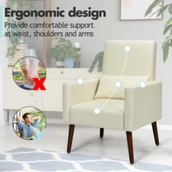 Tangkula 2-in-1 Upholstered Rocking Chair With Wood Leg & Pillow Relax Sofa Chair Light Grey/Beige/Dark Gray -Dream Home Shop GUEST c2648639 0b43 4898 a8fe 51b7d8c995be