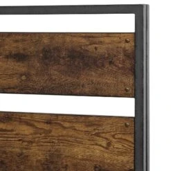 Queen Urban Chic Metal And Wood Plank Bed Brown - Saracina Home -Dream Home Shop GUEST c5d1297f 85aa 4822 af1e 1303eb054e5b
