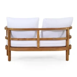 2pc Ellendale Outdoor Acacia Wood Loveseat & Coffee Table Teak/White - Christopher Knight Home -Dream Home Shop GUEST cd4af724 df56 4a28 be7d da6d8f55bc12