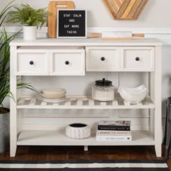 48" Farmhouse Solid Wood 2 Drawer Buffet White - Saracina Home -Dream Home Shop GUEST d14be0db 9591 4712 bd66 b181051f2d7c