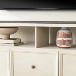 Farmhouse 3 Drawer Wood TV Stand For TVs Up To 65" - Saracina Home -Dream Home Shop GUEST d2a8912d 02cb 44ea b702 70dc6cc40fcc