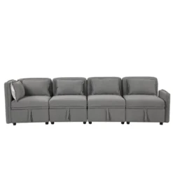 122.8" Minimalist Convertible Modular Sofa, Upholstered Sectional Sofa Couch With 5 Pillows-ModernLuxe -Dream Home Shop GUEST dce9fb95 745e 49c9 aade a8aed3acddf8