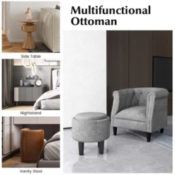 Costway Modern Accent Chair With Ottoman Armchair Barrel Sofa Chair With Footrest Grey 17 Costway Modern Accent Chair With Ottoman Armchair Barrel Sofa Chair With Footrest Grey -Dream Home Shop GUEST e550a4be bd7d 4b7e b8b2 9df68e88dc9b