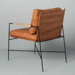 Faux Leather & Metal Accent Chair - Black/Brown - Hearth & Hand™ With Magnolia 11 Faux Leather & Metal Accent Chair - Black/Brown - Hearth & Hand™ With Magnolia -Dream Home Shop GUEST e5692544 8e55 4447 8f20 aa4310407010