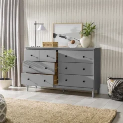 Stiva Classic Mid-Century Modern Horizontal 6 Drawer Dresser - Saracina Home 27 Stiva Classic Mid-Century Modern Horizontal 6 Drawer Dresser - Saracina Home -Dream Home Shop GUEST e847531c 2c4a 4097 aef2 3432f53dd370