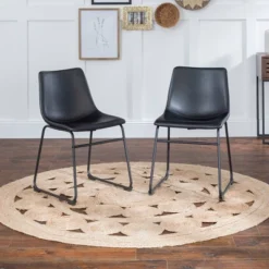 Set Of 2 Laslo Modern Upholstered Faux Leather Dining Chairs - Saracina Home -Dream Home Shop GUEST e921ecff 5d1c 46bf 8a40 c3330f7f710d