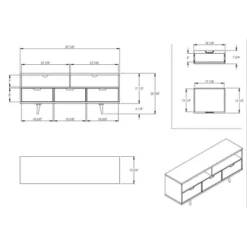 Cara Mid-Century Modern 3 Drawer TV Stand For TVs Up To 65" - Saracina Home -Dream Home Shop GUEST eddff1d9 3448 4181 a60a 1b127bbf16df