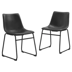 Set Of 2 Laslo Modern Upholstered Faux Leather Dining Chairs - Saracina Home -Dream Home Shop GUEST f09ca4a2 22b8 4c1e 90a5 214c5268ba1a