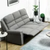 HOMCOM Recliner Sofa Couch With Easy Pull Handles And Adjustable Footrest, 3 Seater Sofa Modern Couch, Gray -Dream Home Shop GUEST f46da0ef 33d1 4257 9d82 621811f937e2