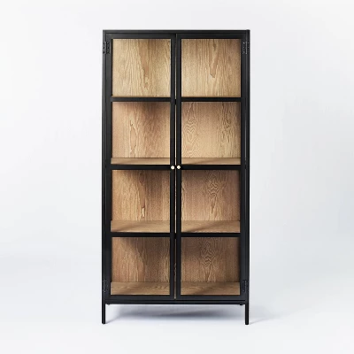 60" Crystal Cove Glass Cabinet Black - Threshold™ Designed With Studio McGee 4 60" Crystal Cove Glass Cabinet Black - Threshold™ Designed With Studio McGee - Image 2