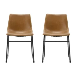Set Of 2 Laslo Modern Upholstered Faux Leather Dining Chairs - Saracina Home -Dream Home Shop GUEST f71e04f0 4a63 41f7 bc7e 688b506e4730