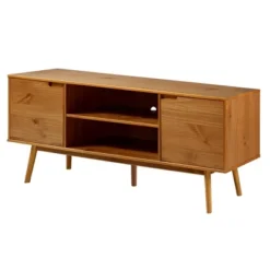 Solid Wood Mid-Century Modern TV Stand For TVs Up To 65" - Saracina Home -Dream Home Shop GUEST fd509bbf 79ac 4220 8d53 15707906feef